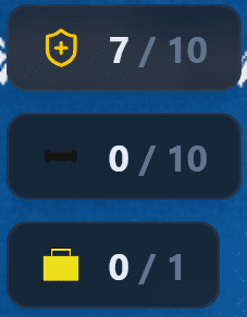 screenshot des compteurs pour les drones, le désamorceur et les murs à renforcer